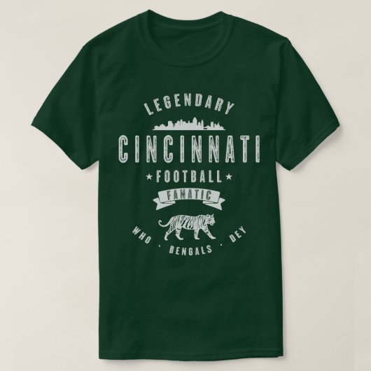 Cincinnati Fanatic witte tekst T-shirt (Design voorkant)