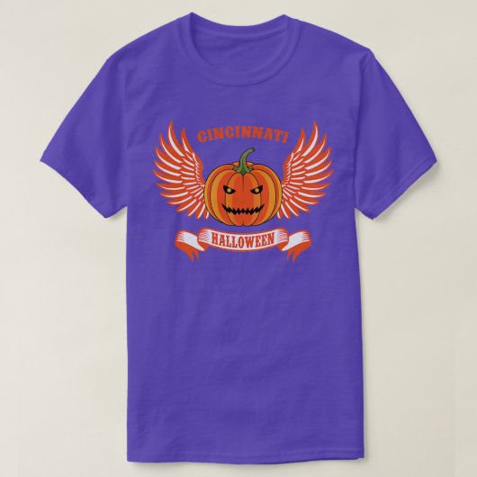 Cincinnati Halloween Flying Pumpkins T-shirt (Design voorkant)