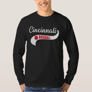 Cincinnati Honkbal Vintage Ohio Liefde Stad Spel D T-shirt