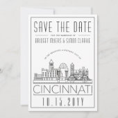 Cincinnati Huwelijk Gestileerde Silhouet Save the  Kaart (Voorkant)