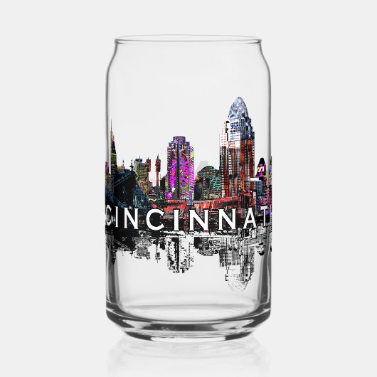 Cincinnati in graffiti met monogram blikvorm glas (Voorkant)