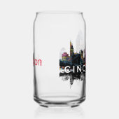 Cincinnati in graffiti met monogram blikvorm glas (Rechts)