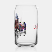 Cincinnati in graffiti met monogram blikvorm glas (Links)