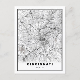 Cincinnati Map Briefkaart
