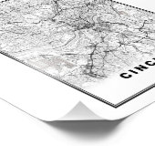 Cincinnati Map Foto Afdruk (Hoek)