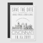 Cincinnati Mariage Style Skyline Carte de Réservat (Devant / Derrière)