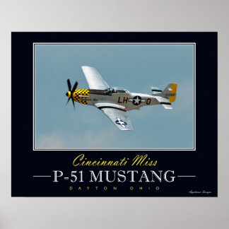 Cincinnati Miss P-51 Mustang Poster