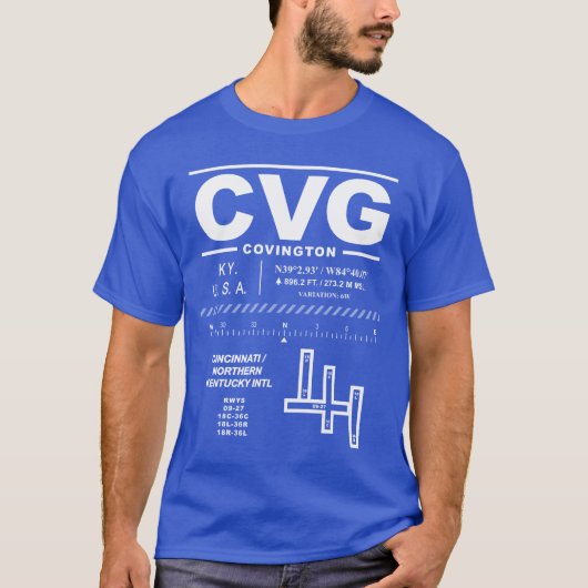 Cincinnati Nor. Kentucky Int'l Airport CVG T-shirt (Voorkant)