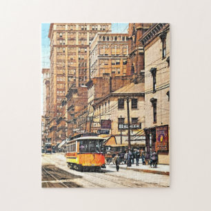 Cincinnati OH - 4th en Main Streets met Trolley Legpuzzel