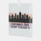 Cincinnati OH City Skyline Ornement en verre (Avant gauche)