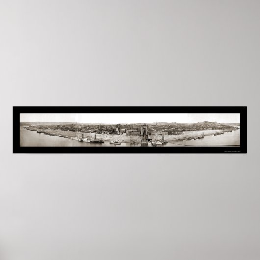 Cincinnati OH Panorama Foto 1866 Poster (Voorkant)