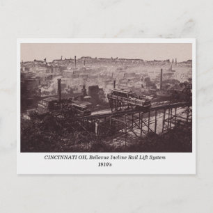 Cincinnati OH, Rail Lift System, oud briefkaart