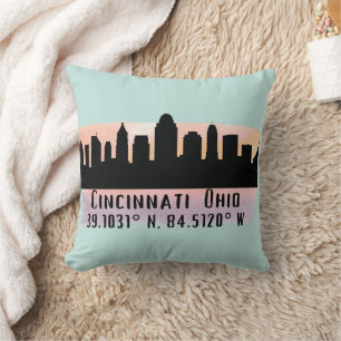 Cincinnati OH stads silhouet Kussen