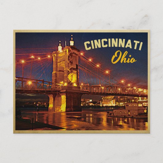 Cincinnati Ohio Bridge Briefkaart (Voorkant)