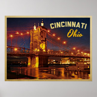 Cincinnati Ohio Bridge Poster
