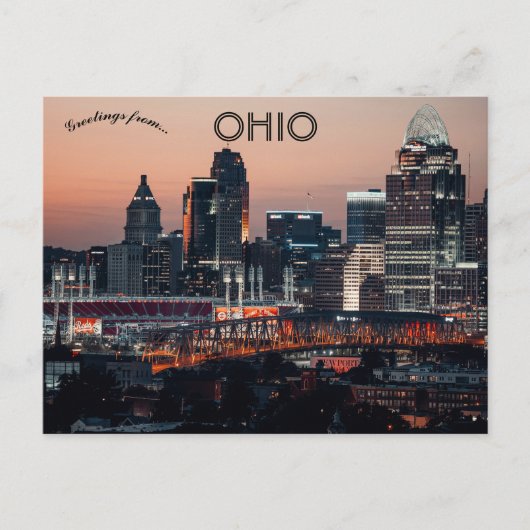 Cincinnati Ohio Briefkaart (Voorkant)