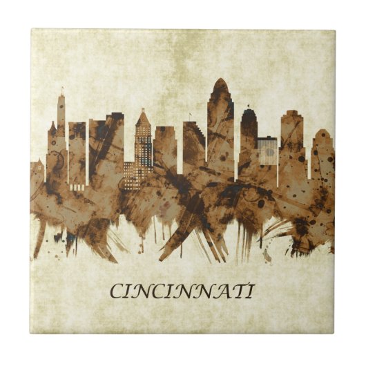 Cincinnati Ohio Cityscape Tegeltje (Voorkant)