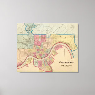 Cincinnati, Ohio en omgeving Canvas Afdruk
