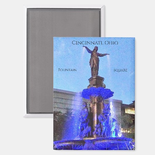 Cincinnati Ohio - Fountain Square Magnet (Recto/Verso)