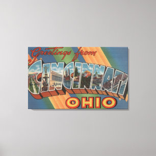 Cincinnati, Ohio - Grote letterscènes Canvas Afdruk