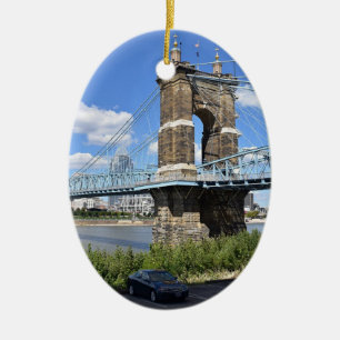 Cincinnati Ohio Keepsake Souvenir Kerstmis Keramisch Ornament