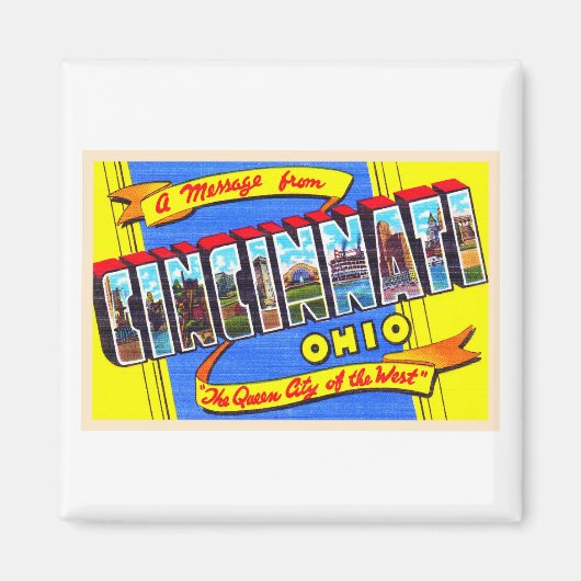 Cincinnati Ohio OH groot Briefkaart Magneet (Voorkant)