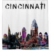 Cincinnati, Ohio op graffiti Douchegordijn (Voorkant)