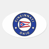 Cincinnati Ohio Ovale Sticker (Voorkant)