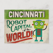 Cincinnati Ohio Robot - Funny  Briefkaart (Voorkant)