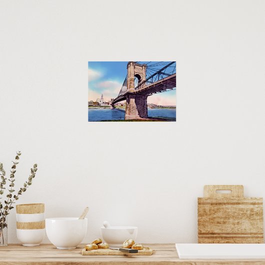 Cincinnati Ohio Roebling Suspension Bridge Poster (Keuken)