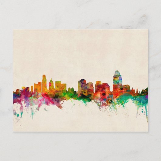 Cincinnati Ohio Skyline Cityscape Briefkaart (Voorkant)