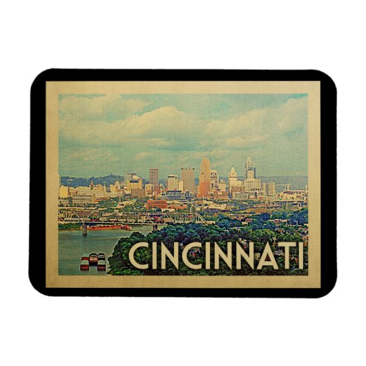 Cincinnati Ohio Vintage Travel Magneet (Horizontaal)