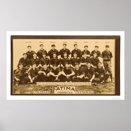 Cincinnati Reds Baseball 1913 Poster (Voorkant)