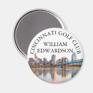Cincinnati Silhouette Persoonlijke Golfclub Naam Magneet