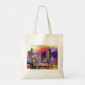 Cincinnati Skyline Abstracte kunst Tote Bag (Achterkant)