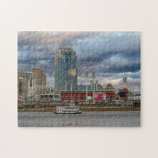 Cincinnati Skyline avec Riverboat Puzzle (Horizontal)