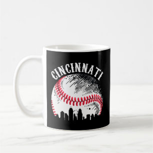Cincinnati Skyline City Baseball op Gameday Koffiemok