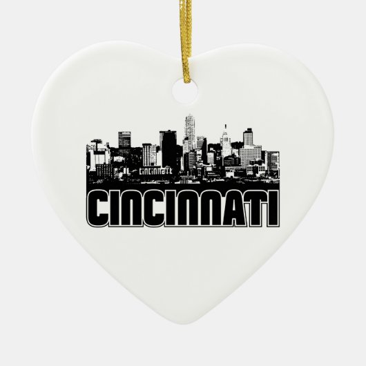 Cincinnati Skyline Keramisch Ornament (Voorkant)