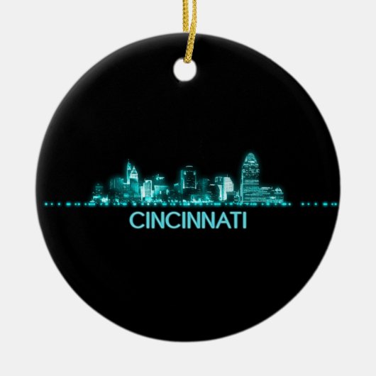 Cincinnati Skyline Keramisch Ornament (Voorkant)
