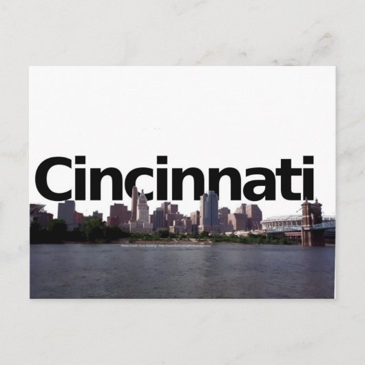 Cincinnati Skyline met Cincinnati in de hemel bove Briefkaart (Voorkant)