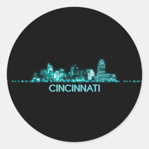 Cincinnati Skyline Ronde Sticker