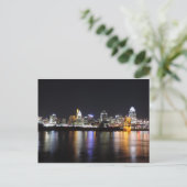 Cincinnati skyline 's nachts briefkaart (Staand voorkant)