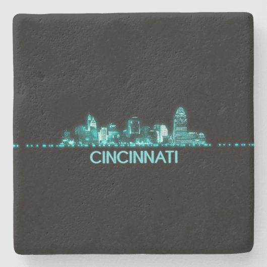 Cincinnati Skyline Stenen Onderzetter (Voorkant)