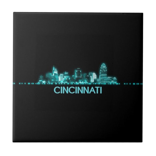 Cincinnati Skyline Tegeltje (Voorkant)