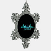 Cincinnati Skyline Tin Sneeuwvlok Ornament (Links)