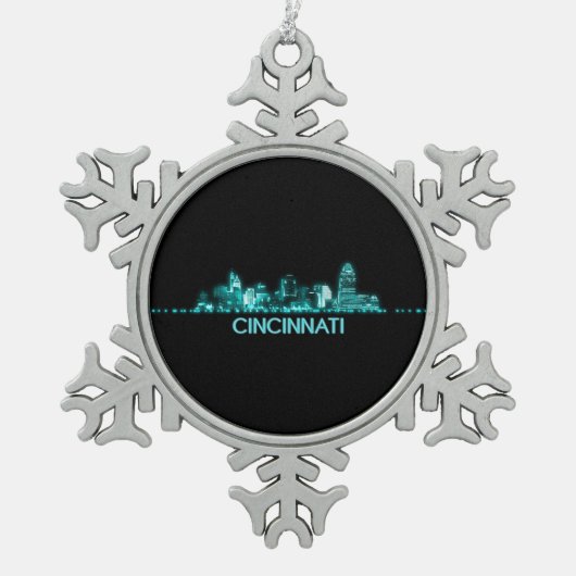 Cincinnati Skyline Tin Sneeuwvlok Ornament (Voorkant)