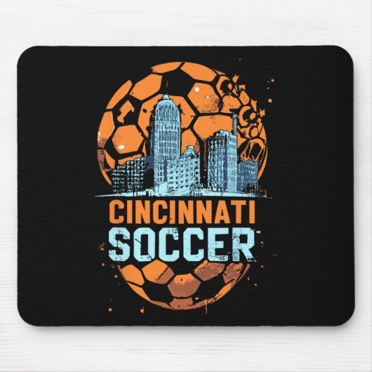 Cincinnati Soccer City Skyline Cool Cincy 513  Muismat (Voorkant)