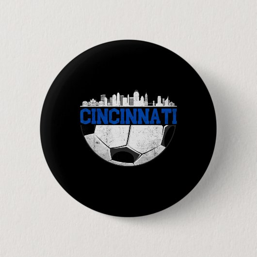 Cincinnati Soccer Distressed Cincy nati Ronde Button 5,7 Cm (Voorkant)