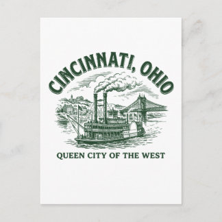 Cincinnati Stad Ohio Koningin Stad van het Westen Briefkaart