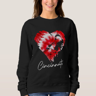 Cincinnati Tie Dye Baseball Heart Baseball Fans 4 Trui